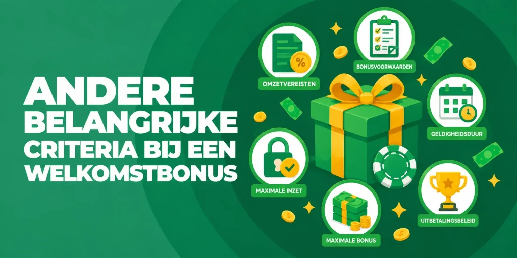 Andere belangrijke criteria bij een welkomstbonus