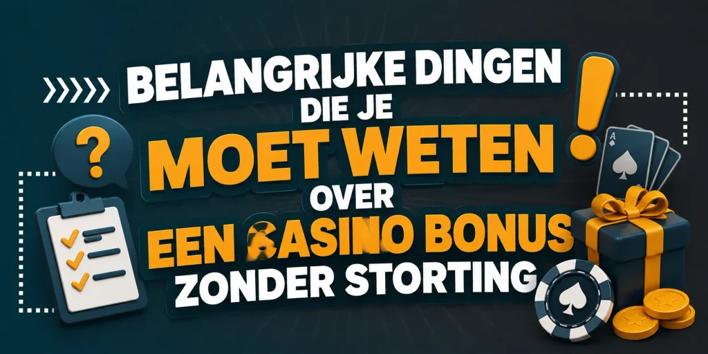 Belangrijke dingen die je moet weten over een casino bonus zonder storting